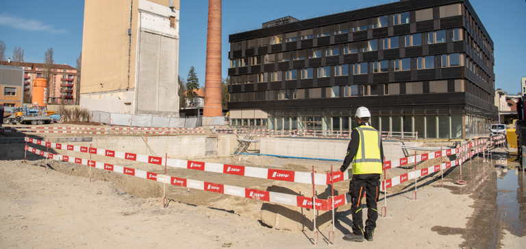 Chantier du futur bâtiment du smart living lab